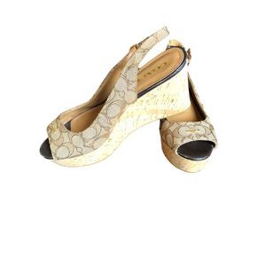 Coach • Ferry C • cork wedge heel • size 9.5
